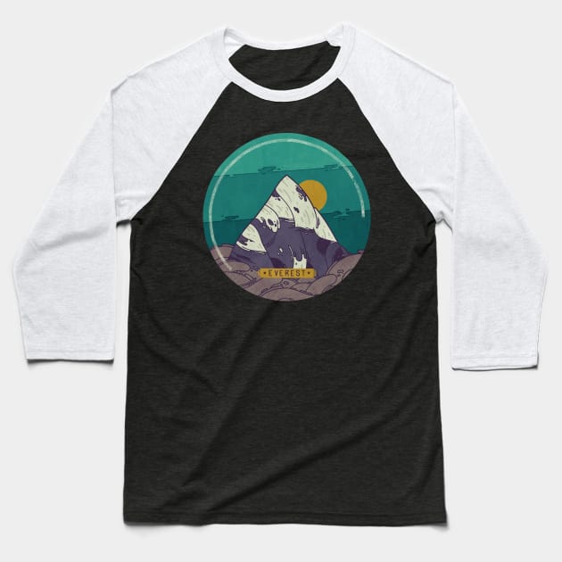 Everest Baseball T-Shirt by againstbound